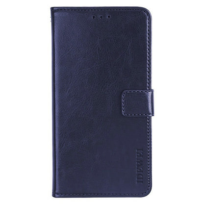 IDEWEI Dark Blue Leather Case Crazy Horse Leather Folio Flip Phone Wallet - For Samsung Galaxy S24 Ultra