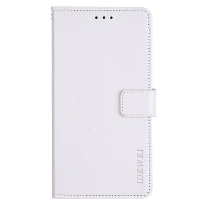 IDEWEI White Leather Case Crazy Horse Leather Folio Flip Phone Wallet - For Samsung Galaxy S24 Ultra