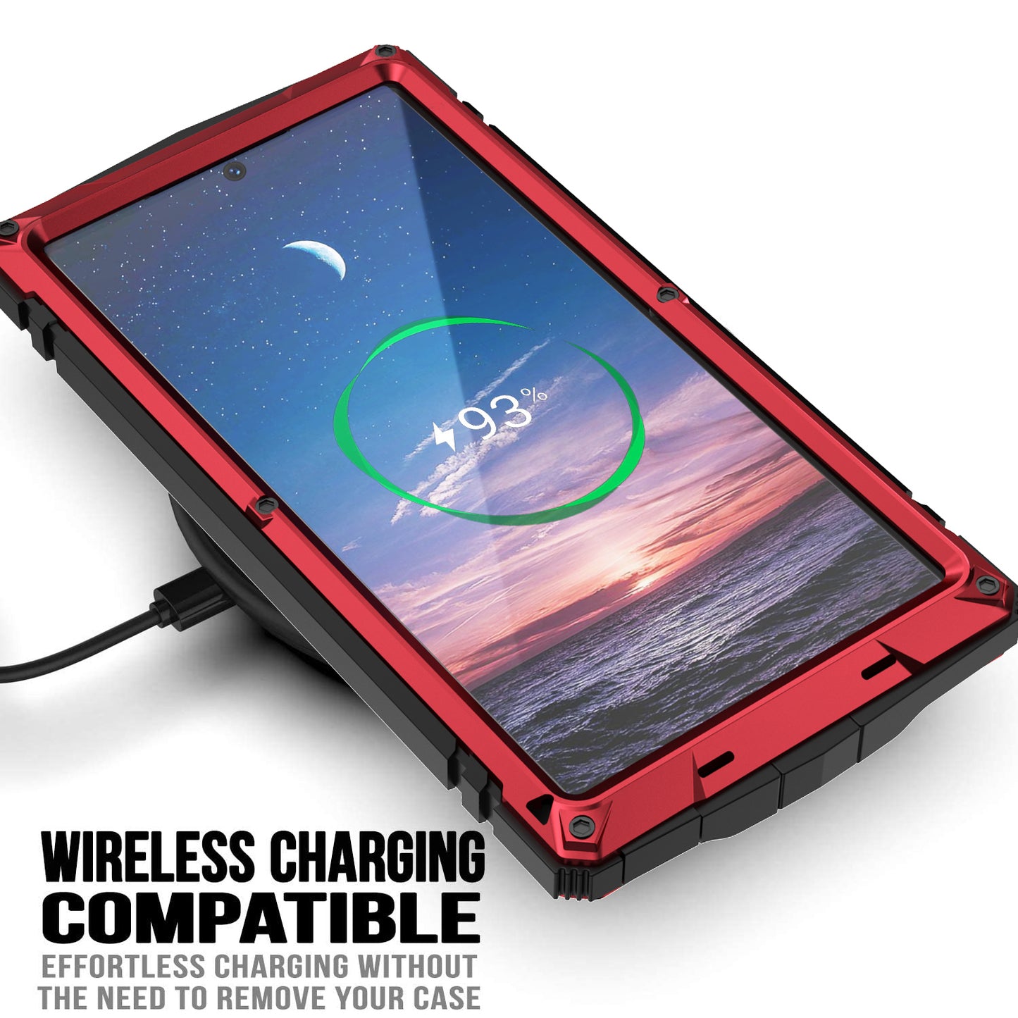 R-JUST Red Phone Case Full Protection Cover with Kickstand - For Samsung Galaxy S24 Ultra