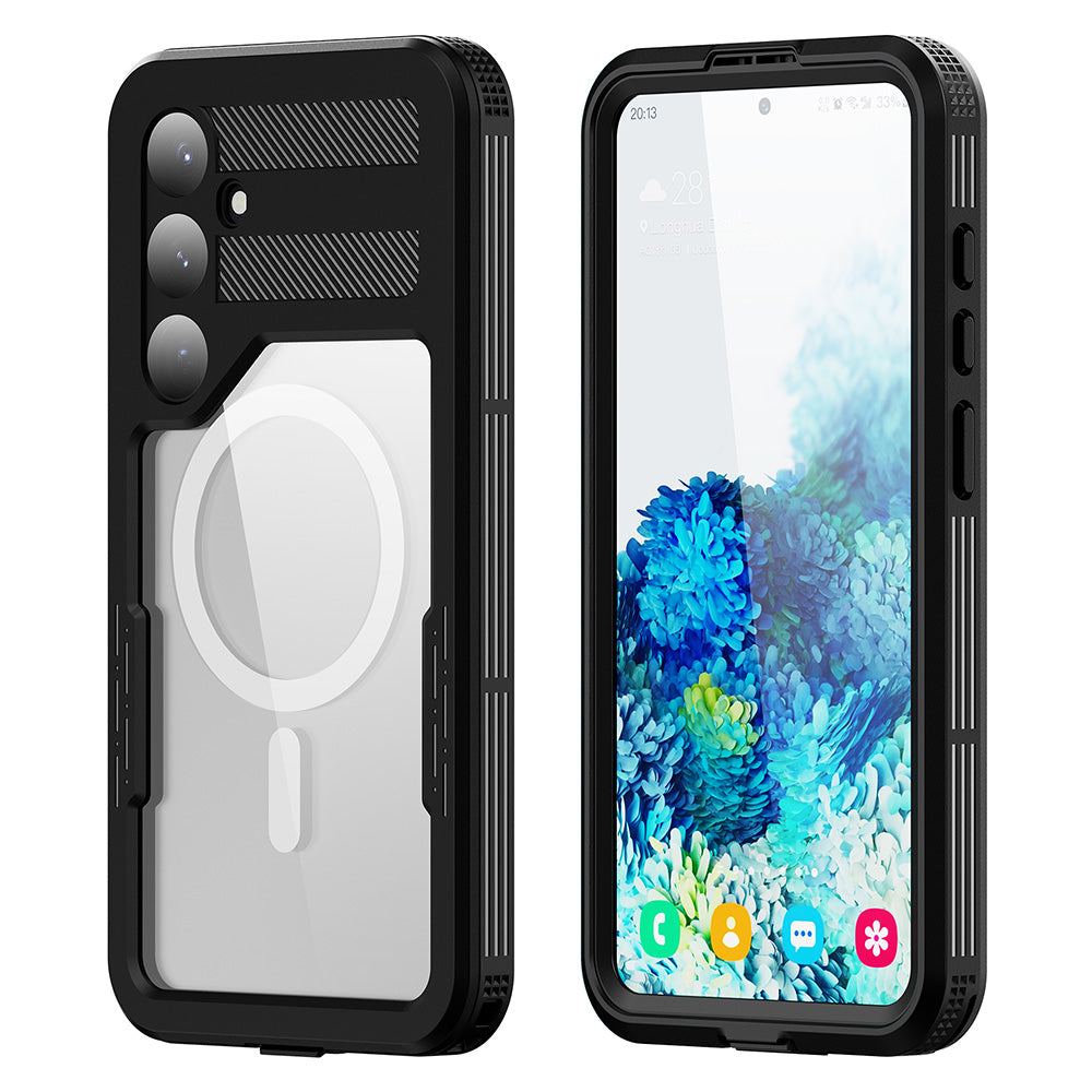 REDPEPPER Magnetic Phone Case IP68 Waterproof Clear Black Back Cover - For Samsung Galaxy S24+