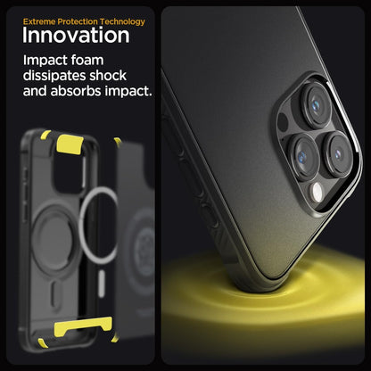 Spigen Rugged Armor Magfit Matte Black Case - For iPhone 15 Pro Max - mosaccessories