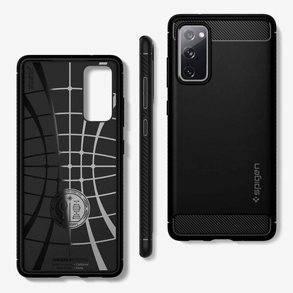 Spigen Rugged Armor Matte Black Case - For Samsung Galaxy S20 FE - mosaccessories