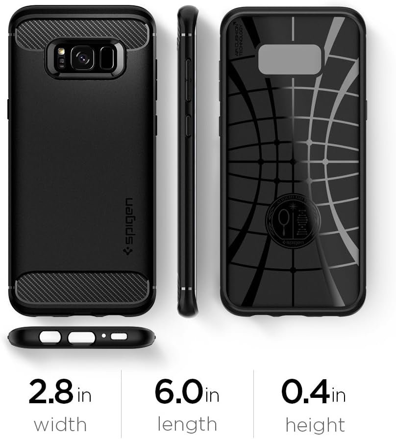 Spigen Rugged Armor Matte Black Case - For Samsung Galaxy S8 - mosaccessories