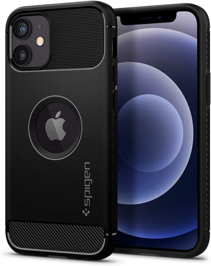 Spigen Rugged Armor Matte Black Case - For iPhone 12 Mini