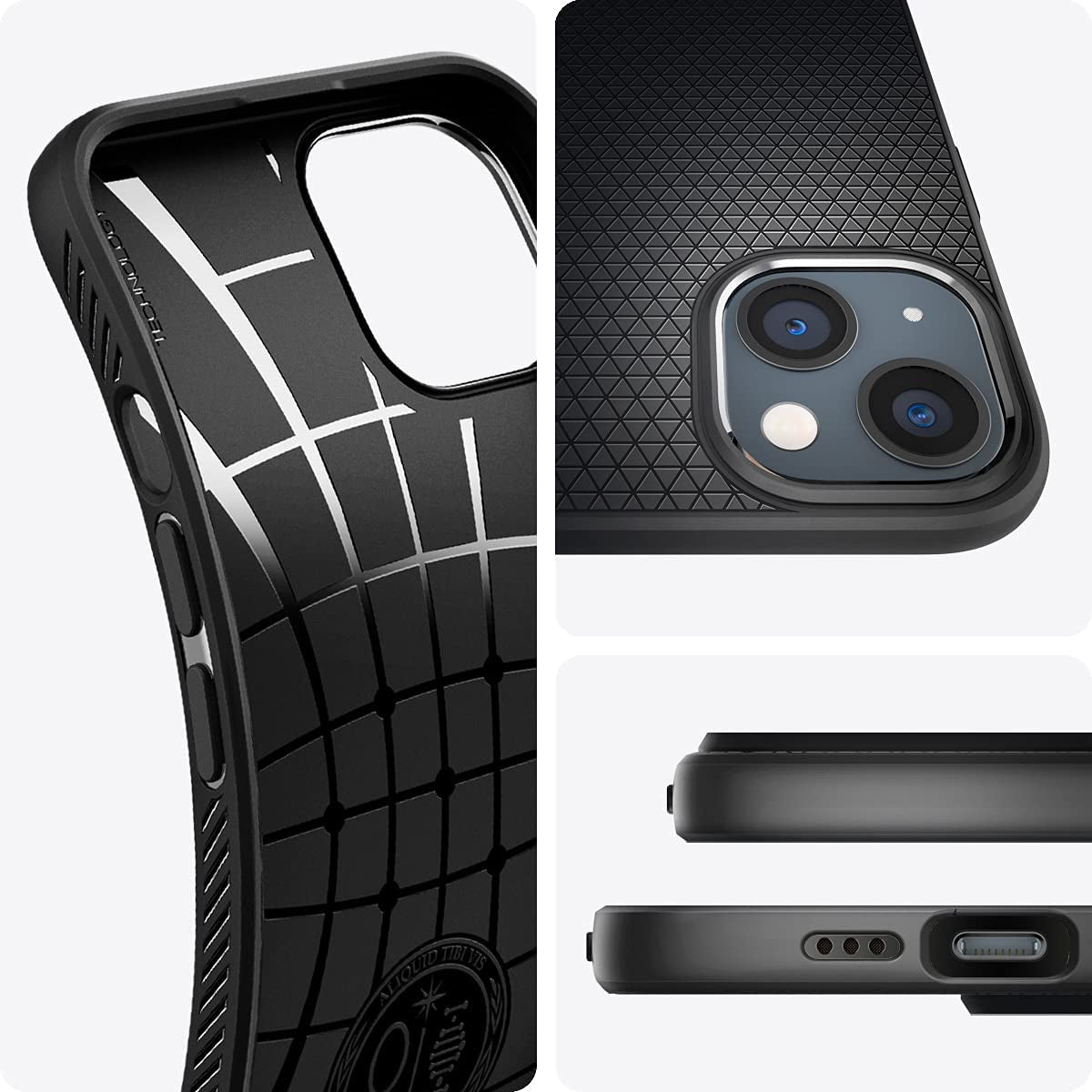 Spigen Liquid Air Matte Black Case - For iPhone 13 Mini - mosaccessories