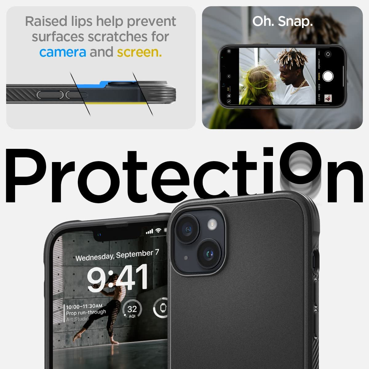 Spigen Rugged Armor Magfit Matte Black Case - For iPhone 14 - mosaccessories