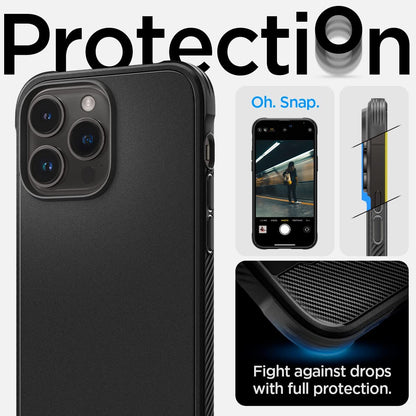 Spigen Rugged Armor Magfit Matte Black Case - For iPhone 14 Pro - mosaccessories