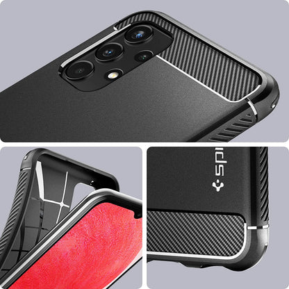 Spigen Rugged Armor Matte Black Case - For Samsung Galaxy A13 4G - mosaccessories