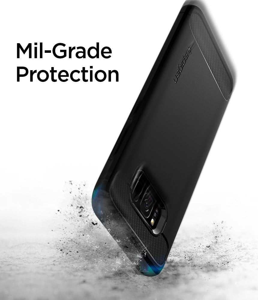 Spigen Rugged Armor Matte Black Case - For Samsung Galaxy S8 - mosaccessories