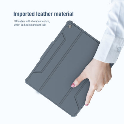 Nillkin Bumper Pro Grey Flip PU Leather Tablet Case with Pen Slot Holder - For iPad Pro 12.9" (2022) / (2021) / (2020) - MosAccessories.co.uk