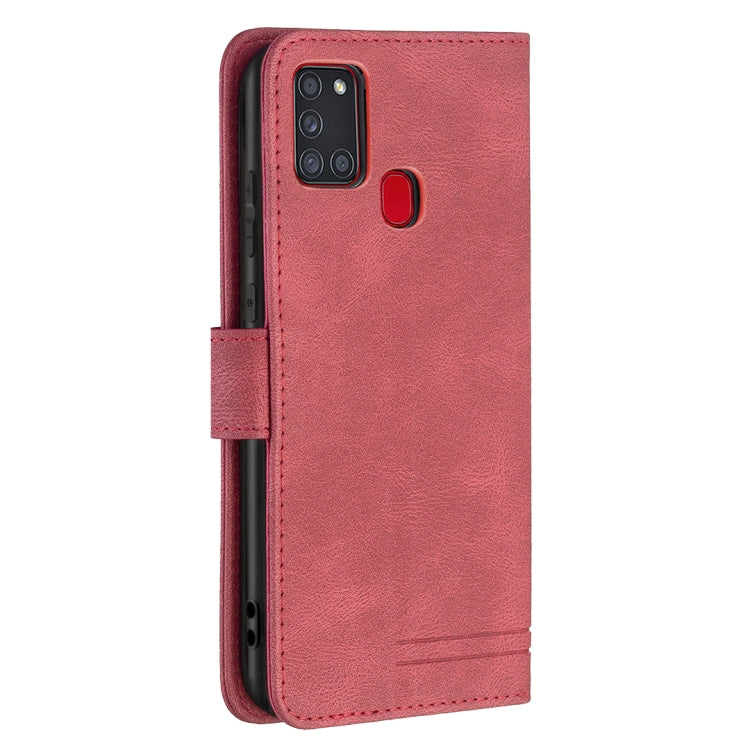 Magnetic Clasp RFID Blocking Anti-Theft PU Leather Wallet Case - For Samsung Galaxy A21s - mosaccessories