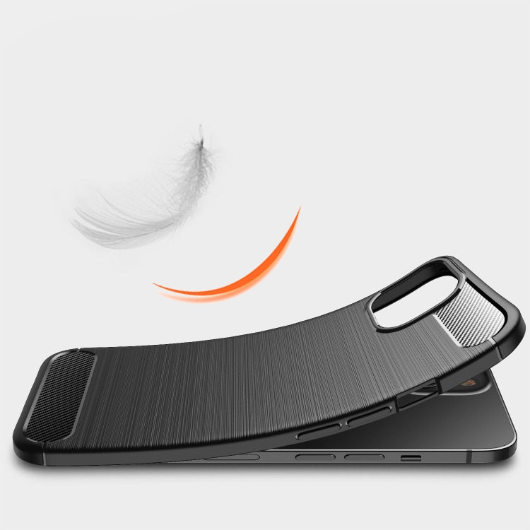 Brushed Texture Carbon Fiber TPU Black Case - For iPhone 14 - mosaccessories