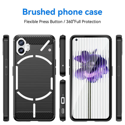 Brushed Texture Carbon Fiber TPU Black Case - For Nothing Phone (1) - mosaccessories