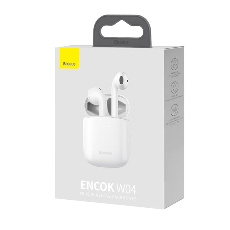 Baseus Encok Series W04 TWS True Wireless Bluetooth White Earphone - mosaccessories