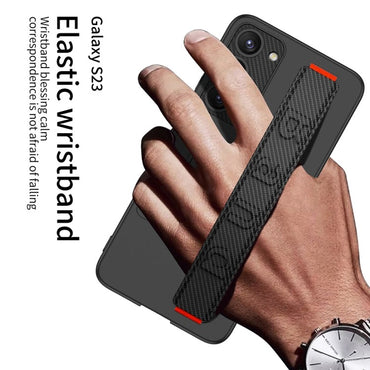 GKK Ultra-Thin Black Case with Carbon Fibre Holder - For Samsung Galaxy S23 - mosaccessories