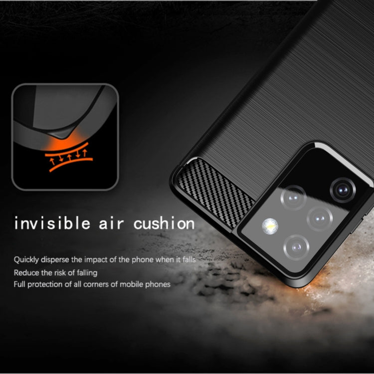 Brushed Texture Carbon Fiber TPU Phone Case - For Samsung Galaxy S21 Ultra - mosaccessories