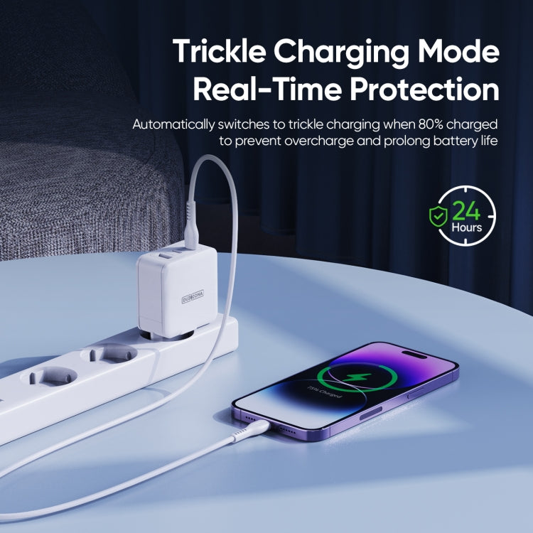 DUZZONA T9 65W Dual USB-C + USB White Mains Fast Charger (EU Plug) - mosaccessories