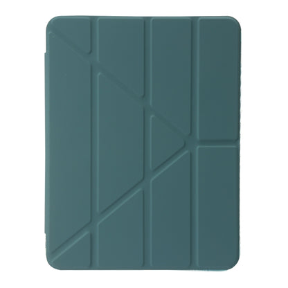 Clear Acrylic Deformation Leather iPad Case (Dark Green) - For iPad 10th Gen 10.9 (2022) - mosaccessories