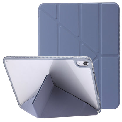 Clear Acrylic Deformation Leather iPad Case (Lavender Purple) - For iPad 10th Gen 10.9 (2022) - mosaccessories
