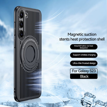 Cooling MagSafe Magnetic Ring Holder Phone Case - For Samsung Galaxy S23 - mosaccessories