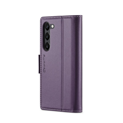 CaseMe Butterfly Buckle Litchi Texture RFID Anti-theft Wallet Phone Case (Pearly Purple) - For Samsung Galaxy S23 - mosaccessories
