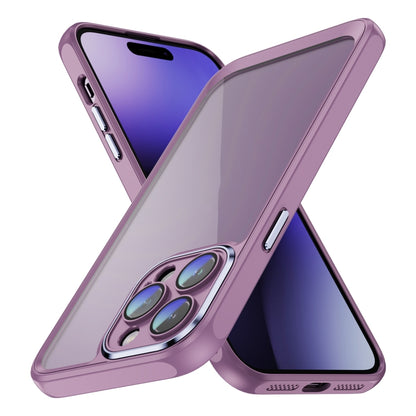 PC + TPU Phone Case with Lens Film (Light Purple) - For iPhone 14 Pro Max - mosaccessories