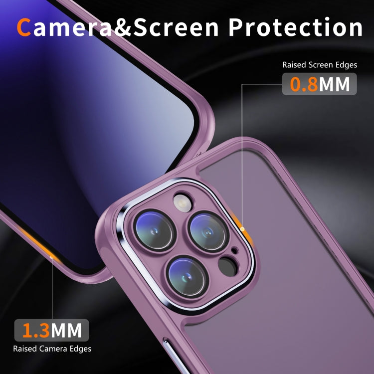 PC + TPU Phone Case with Lens Film (Light Purple) - For iPhone 14 Pro Max - mosaccessories