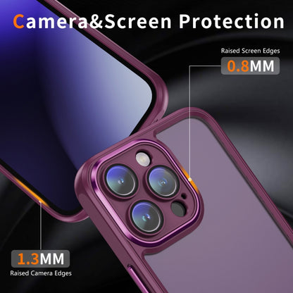 PC + TPU Phone Case with Lens Film (Rose Red) - For iPhone 14 Pro Max - mosaccessories