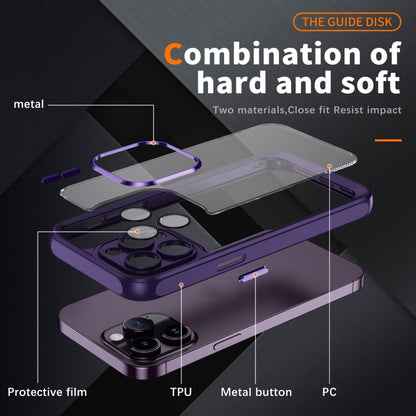 PC + TPU Phone Case with Lens Film (Dark Purple) - For iPhone 14 Pro Max - mosaccessories