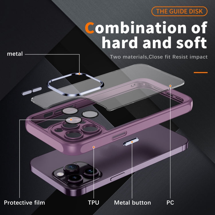 PC + TPU Phone Case with Lens Film (Light Purple) - For iPhone 14 Pro - mosaccessories