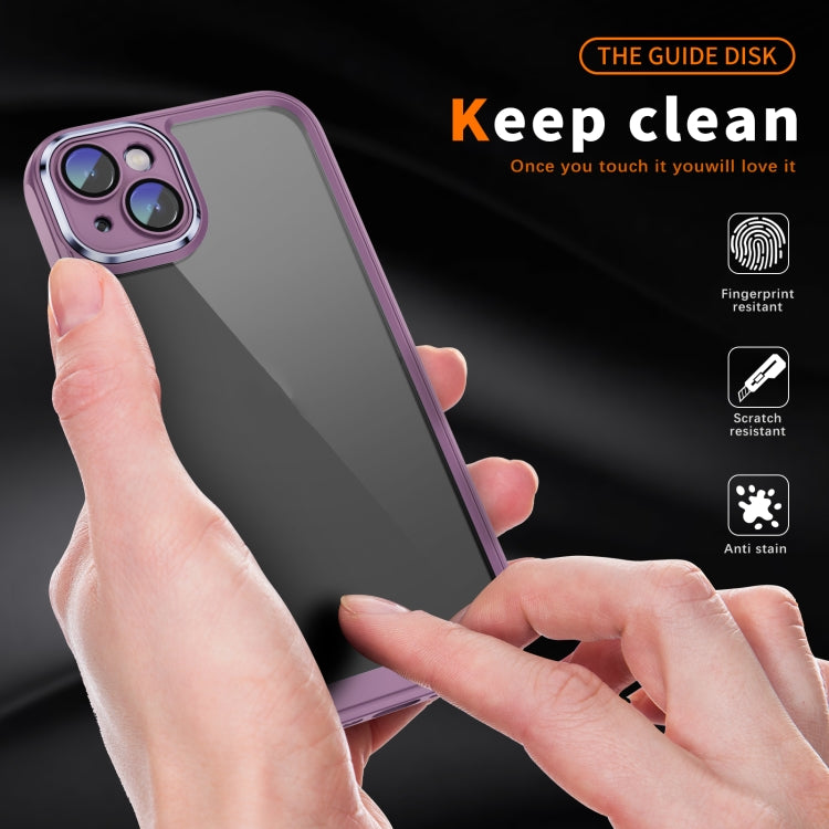 PC + TPU Phone Case with Lens Film (Light Purple) - For iPhone 14 - mosaccessories