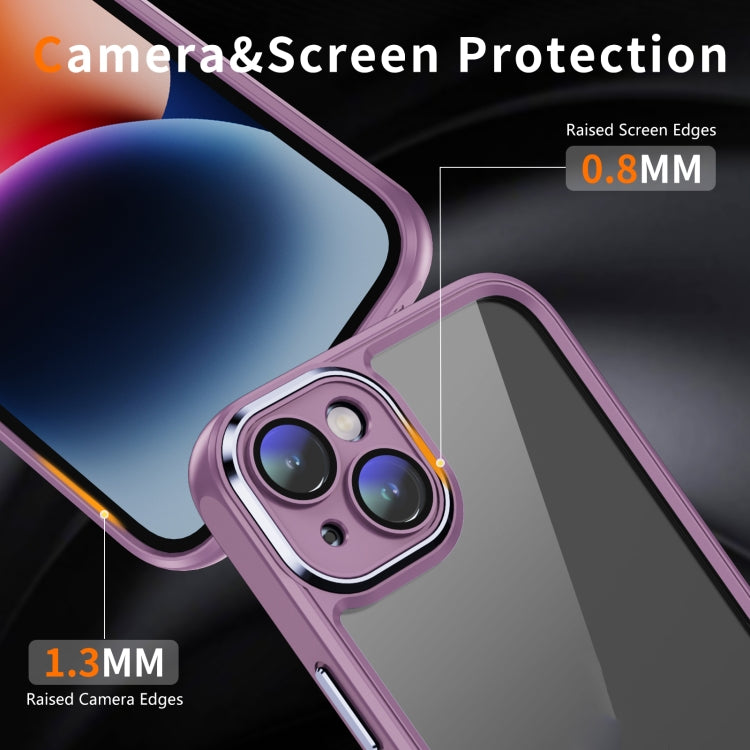 PC + TPU Phone Case with Lens Film (Light Purple) - For iPhone 14 - mosaccessories