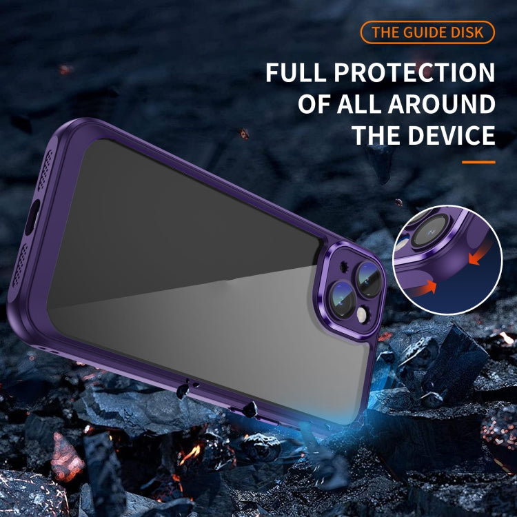 PC + TPU Phone Case with Lens Film (Dark Purple) - For iPhone 14 Plus - mosaccessories