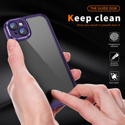 PC + TPU Phone Case with Lens Film (Dark Purple) - For iPhone 14 Plus - mosaccessories
