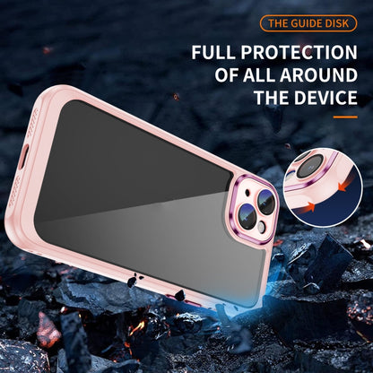 PC + TPU Phone Case with Lens Film (Apricot) - For iPhone 14 Plus - mosaccessories
