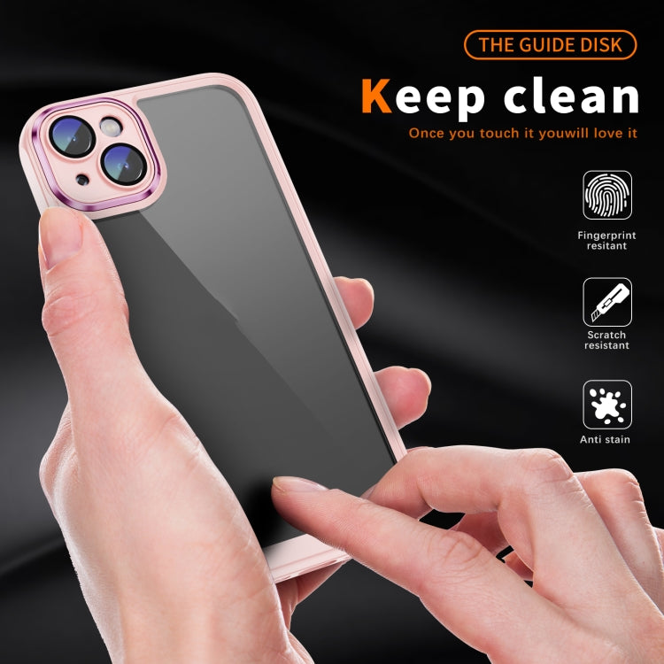 PC + TPU Phone Case with Lens Film (Apricot) - For iPhone 14 Plus - mosaccessories