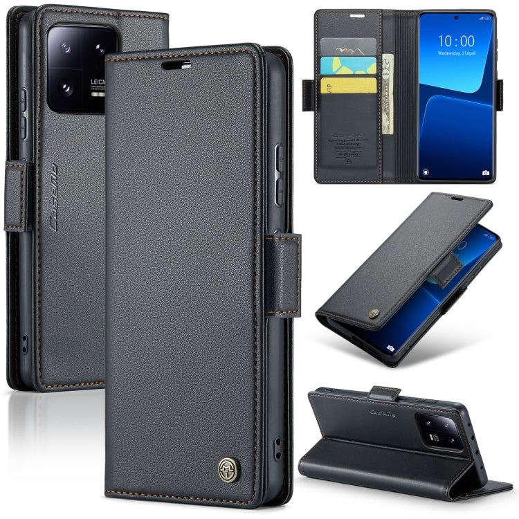 CaseMe Butterfly Buckle Litchi Texture RFID Anti-theft Wallet Case - For Xiaomi 13 Pro - mosaccessories