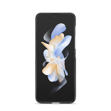 LC.IMEEKE Carbon Fiber PU + TPU Leather Black Case - For Samsung Galaxy Z Flip5 - mosaccessories