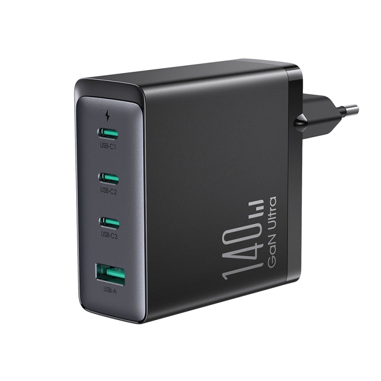 JOYROOM TCG05 GaN Ultra 140W Black Fast Charger with USB-C Cable (EU Plug) - mosaccessories