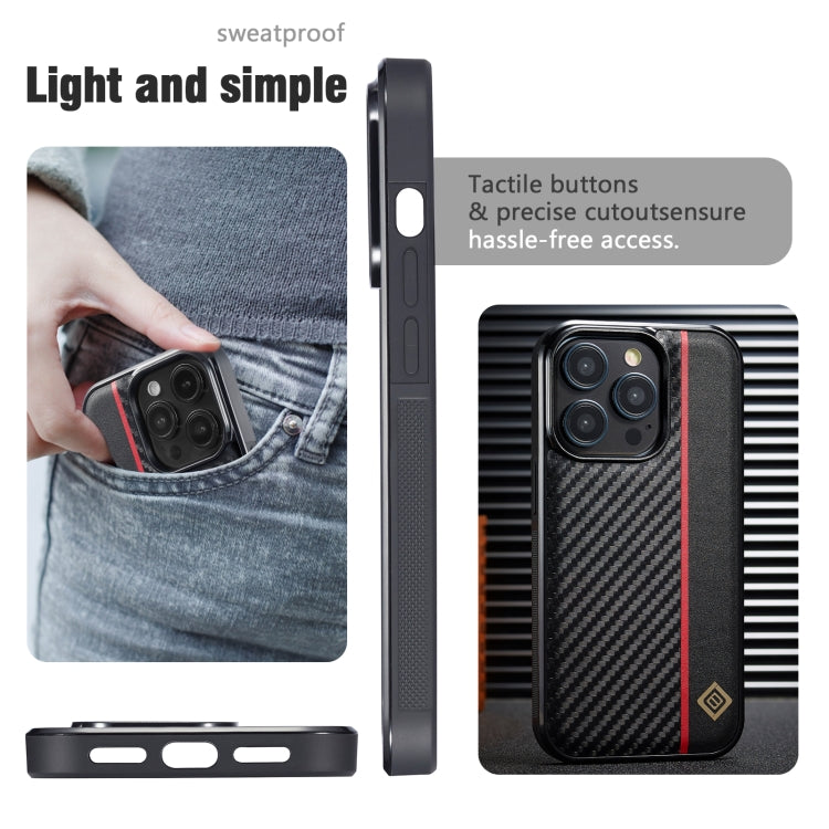 LC.IMEEKE 3 in 1 Carbon Fiber Texture Shockproof Black Phone Case - Mos Accessories