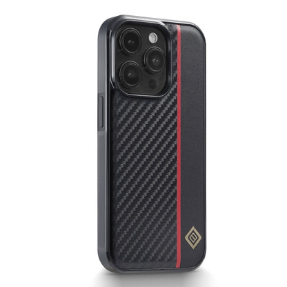 LC.IMEEKE 3 in 1 Carbon Fiber Texture Shockproof Black Case - For iPhone 14 Pro - mosaccessories