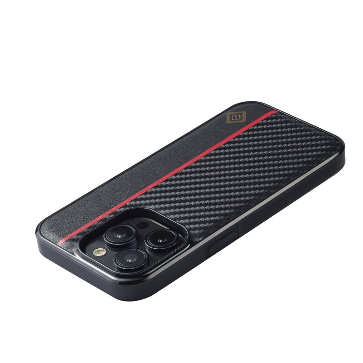 LC.IMEEKE 3 in 1 Carbon Fiber Texture Shockproof Black Case - For iPhone 14 Pro - mosaccessories