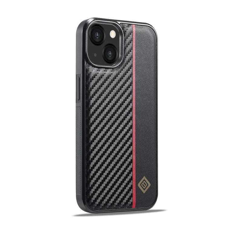 LC.IMEEKE 3 in 1 Carbon Fiber Texture Shockproof Black Case - For iPhone 13 - mosaccessories