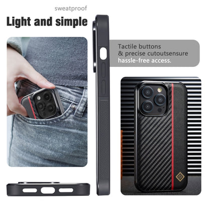 LC.IMEEKE 3 in 1 Carbon Fiber Texture Shockproof Black Case - For iPhone 14 Pro - mosaccessories