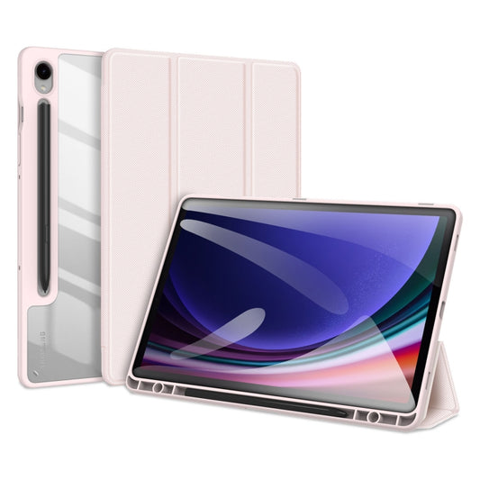 Dux Ducis Toby Series Pink Tri-Fold Smart Tablet Case - For Samsung Galaxy Tab S9 FE - MosAccessories.co.uk