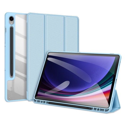 Dux Ducis Toby Series Blue Tri-Fold Smart Tablet Case - For Samsung Galaxy Tab S9 FE - MosAccessories.co.uk