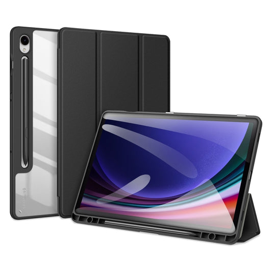 Dux Ducis Toby Series Black Tri-Fold Smart Tablet Case - For Samsung Galaxy Tab S9 FE - MosAccessories.co.uk