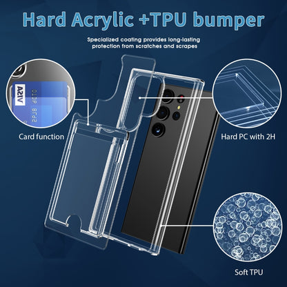Clear Card Slot Air Bag Phone Case - For Samsung Galaxy S23 Ultra - mosaccessories
