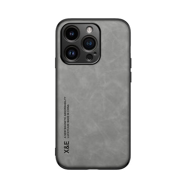 Skin Feel Magnetic Leather Back Phone Case - iPhone 15 Pro - mosaccessories