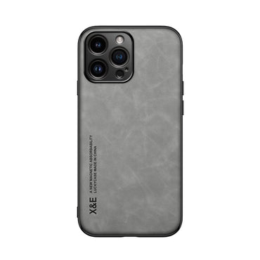 Skin Feel Magnetic Leather Back Phone Case - iPhone 15 Pro Max - mosaccessories